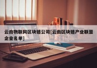 云南物联网区块链公司[云南区块链产业联盟企业名单]