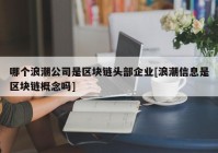 哪个浪潮公司是区块链头部企业[浪潮信息是区块链概念吗]