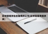 区块链提供信息服务的公司[区块链服务提供商]