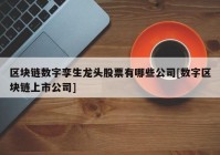 区块链数字孪生龙头股票有哪些公司[数字区块链上市公司]